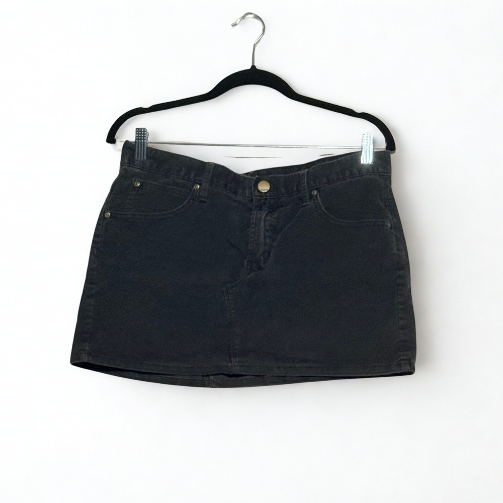 Gap 1969 Women Flint Gray Corduroy Mini Skirt Size 28 6R 5-Pocket Cotton Blend